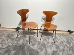 Pair of 3105 Mosquito Chairs by Arne Jacobsen F Hansen Teak Denmark 1950s - 2891777