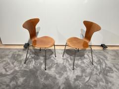 Pair of 3105 Mosquito Chairs by Arne Jacobsen F Hansen Teak Denmark 1950s - 2891778