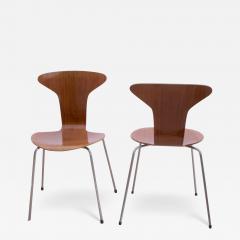 Pair of 3105 Mosquito Chairs by Arne Jacobsen F Hansen Teak Denmark 1950s - 2895973