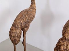 Pair of 4 5 Feet Tall Brass Flamingo or Crane Sculptures - 550730