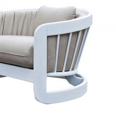Pair of 40in Large Mid Century Lounge Chairs in Vegan Leather - 2622975