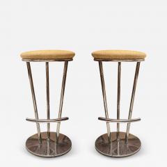 Pair of 80s Yellow Bar Stools - 3821479