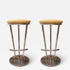 Pair of 80s Yellow Bar Stools - 4029142