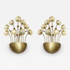 Pair of 9 Light Floral Sconces in the Style of Paavo Tynell - 2318166