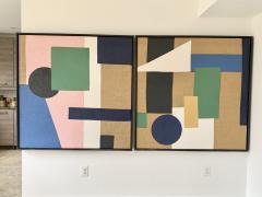 Pair of Abstract Geometric Paintings - 3455464