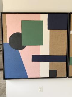 Pair of Abstract Geometric Paintings - 3455473