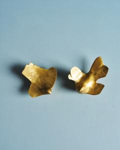 Pair of Abstract Minimalist Cast Bronze Bird Sculptures Greece c 1960 - 4753207