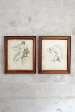 Pair of Academic Nudes Neoclassical Artist Early 19th Century - 4662772