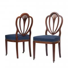 Pair of Academic Revival Federal mahogany heart back side chairs 1900 25 - 2566811