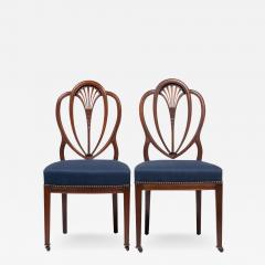 Pair of Academic Revival Federal mahogany heart back side chairs 1900 25 - 2571303