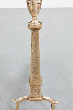 Pair of Adam Style Etched Brass Andirons - 3886961