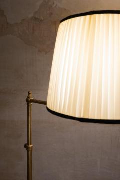 Pair of Adjustable Brass Floor Lamps with Fabric Lampshade 1970s - 4330585