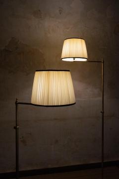 Pair of Adjustable Brass Floor Lamps with Fabric Lampshade 1970s - 4330596