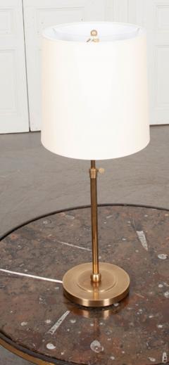 Pair of Adjustable Hand Rubbed Brass Table Lamps - 1539528