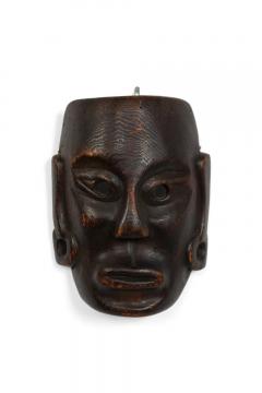 Pair of African Carved Wooden Mask Wall Plaques - 4407616