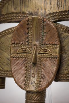 Pair of African Gabon Late 20th Century Hand Carved Wood Copper Kota Mahongwe - 4667271
