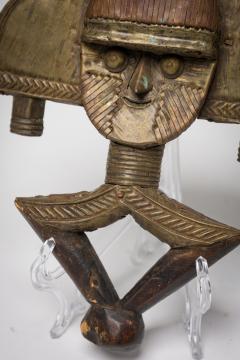 Pair of African Gabon Late 20th Century Hand Carved Wood Copper Kota Mahongwe - 4667273