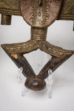 Pair of African Gabon Late 20th Century Hand Carved Wood Copper Kota Mahongwe - 4667274