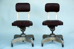 Pair of Aged Industrial Office Swivel Chairs - 974734