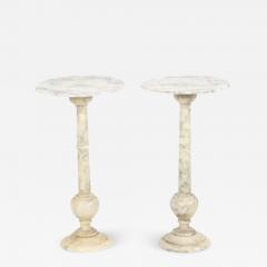 Pair of Alabaster End Tables or Plant or Display Collums - 3192130