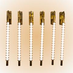 Pair of Albini 17 wall lights brass rings and tube light - 4529765