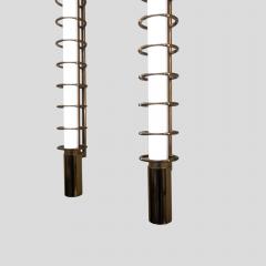 Pair of Albini 17 wall lights brass rings and tube light - 4529767