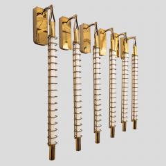 Pair of Albini 17 wall lights brass rings and tube light - 4529773