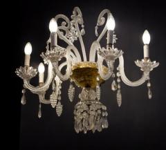 Pair of Amazing Crystal Scones or Wall Lights Italy 1940 - 3930051