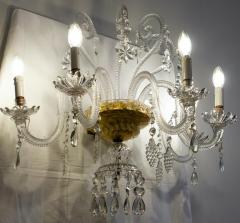 Pair of Amazing Crystal Scones or Wall Lights Italy 1940 - 3930054