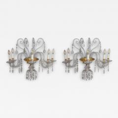 Pair of Amazing Crystal Scones or Wall Lights Italy 1940 - 3931239