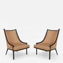 Pair of American 1950s Ebonized Armchairs - 425539