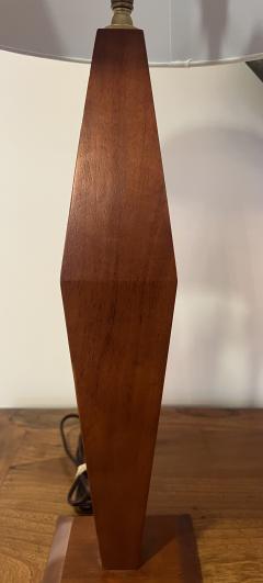 Pair of American Art Deco 1940s Wood Table Lamps - 3373085