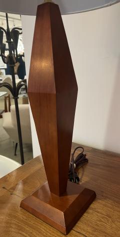 Pair of American Art Deco 1940s Wood Table Lamps - 3373086