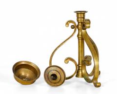 Pair of American Art Deco Bronze Scroll Design Candlesticks - 4674694