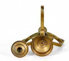 Pair of American Art Deco Bronze Scroll Design Candlesticks - 4674697