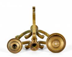 Pair of American Art Deco Bronze Scroll Design Candlesticks - 4674698