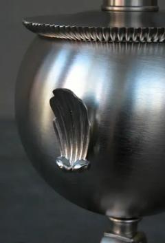 Pair of American Art Deco Brushed Nickel Plated Lamps - 3437907