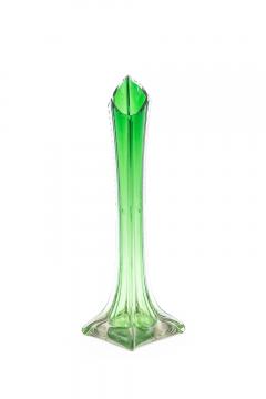 Pair of American Art Deco Green Glass Bud Vases - 4674982