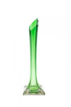 Pair of American Art Deco Green Glass Bud Vases - 4674986