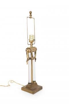 Pair of American Art Moderne Brass and Glass Table Lamps - 1377593