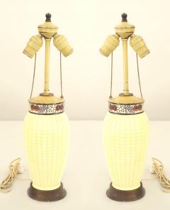 Pair of American Arts Crafts Mission Corn Lamps - 732463