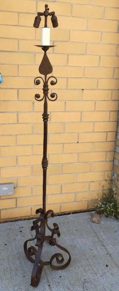 Pair of American Arts and Crafts Wrought Iron Floor Lamps - 656888