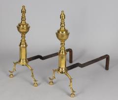 Pair of American Brass Andirons - 3134394