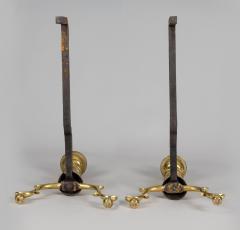 Pair of American Brass Andirons - 3134403