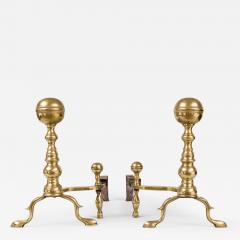 Pair of American Brass Boston Andirons Circa 1800 - 112680
