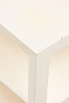 Pair of American Contemporary White Two Tier Concave End Table - 4667313