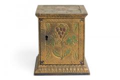 Pair of American Country Antique Cast Metal Floral Design Rectangular Coin Banks - 4672516