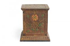 Pair of American Country Antique Cast Metal Floral Design Rectangular Coin Banks - 4672523