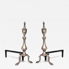 Pair of American Country Brass Andirons - 4741775