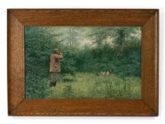 Pair of American Country Hunter Watercolor Lithographs - 4516270